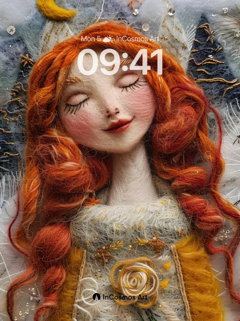 Whispering Moonlight Wallpaper with Felted Dreams