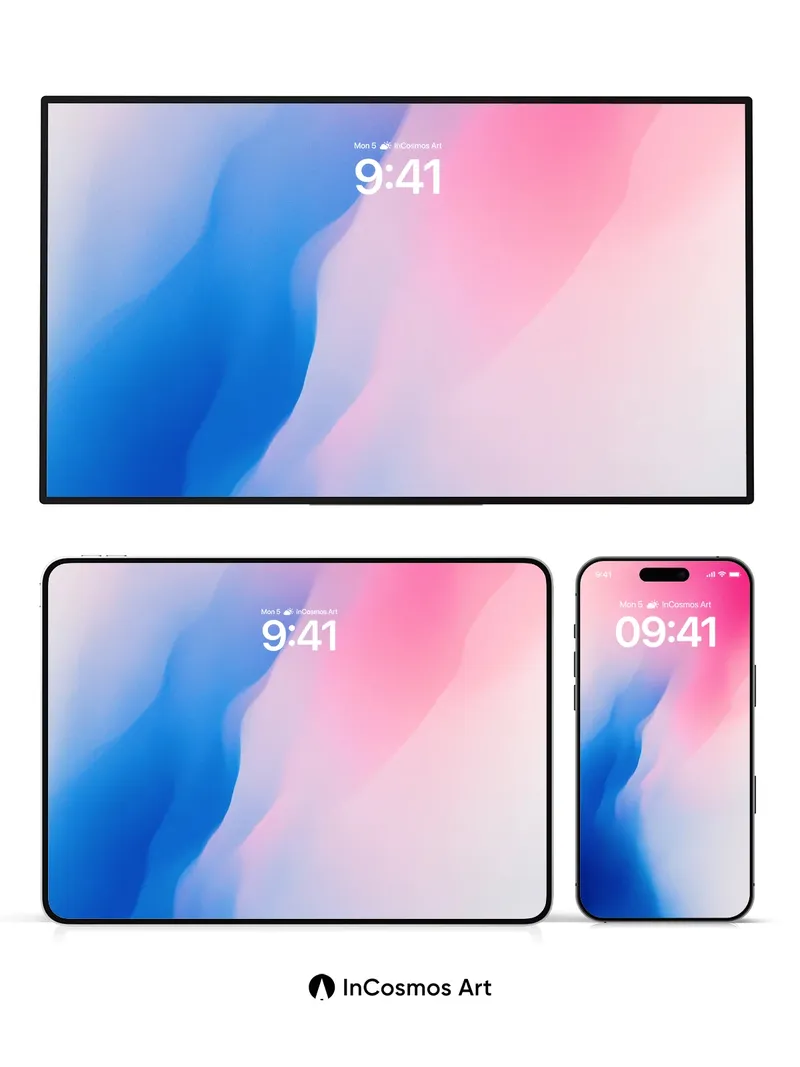 Serene Gradient Wallpaper with Liquid Light