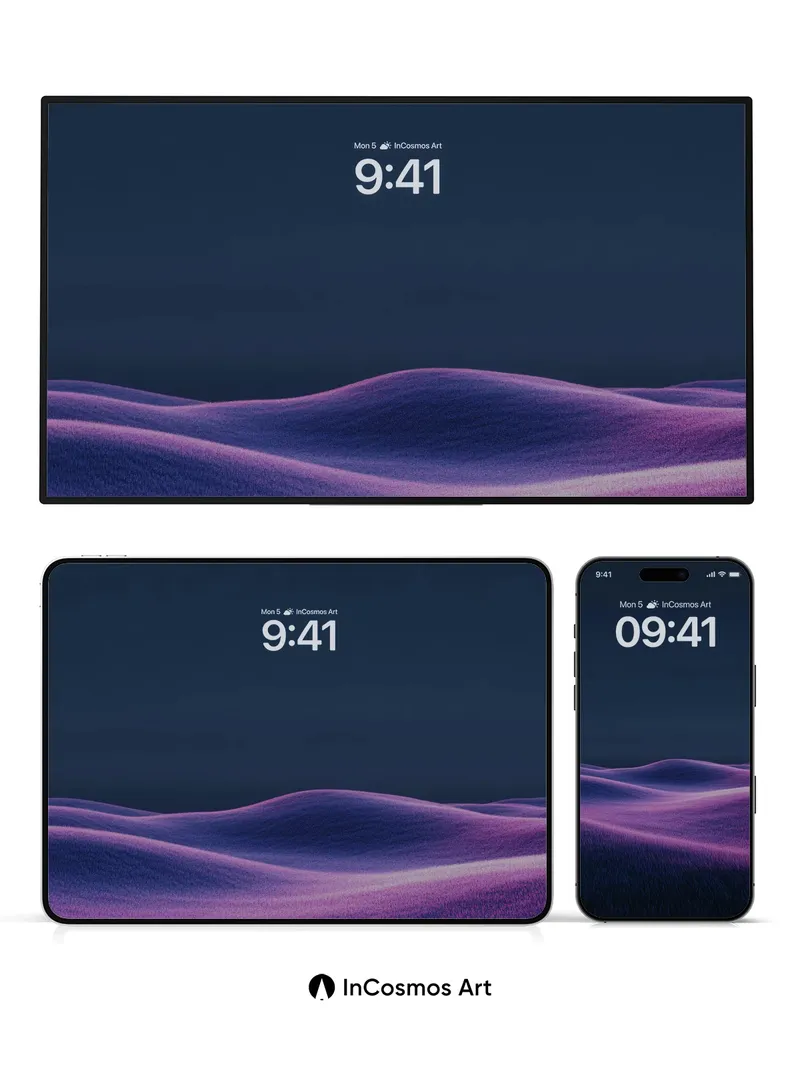 Midnight Meadow Wallpaper with Ethereal Glow