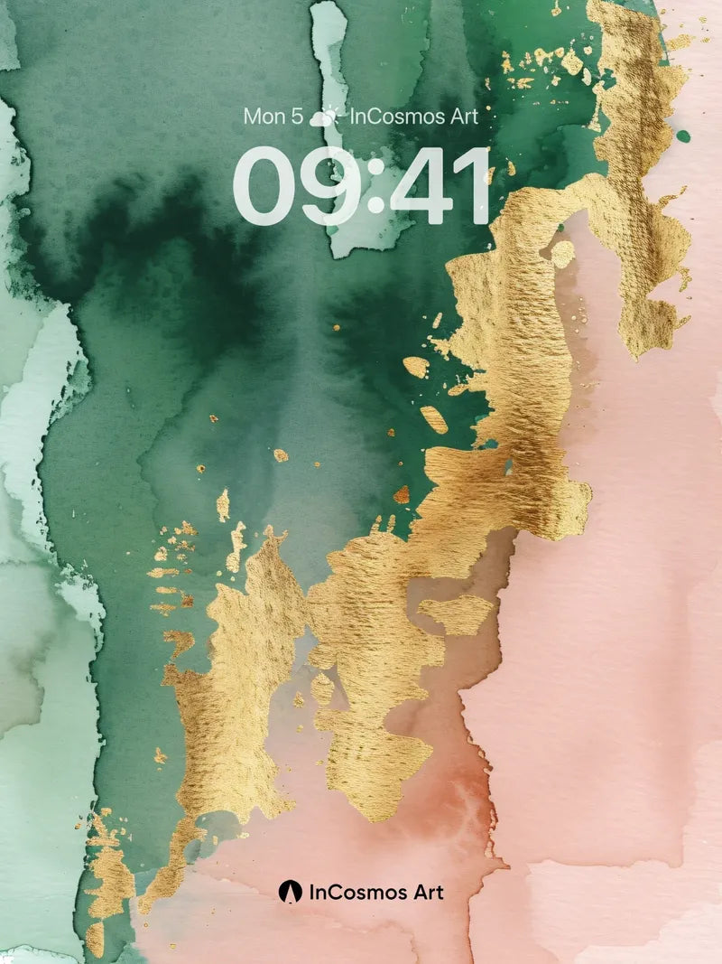 Emerald Hush Wallpaper with Golden Veins