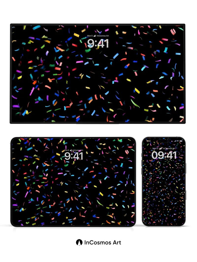 Electric Confetti Wallpaper with Midnight Pulse