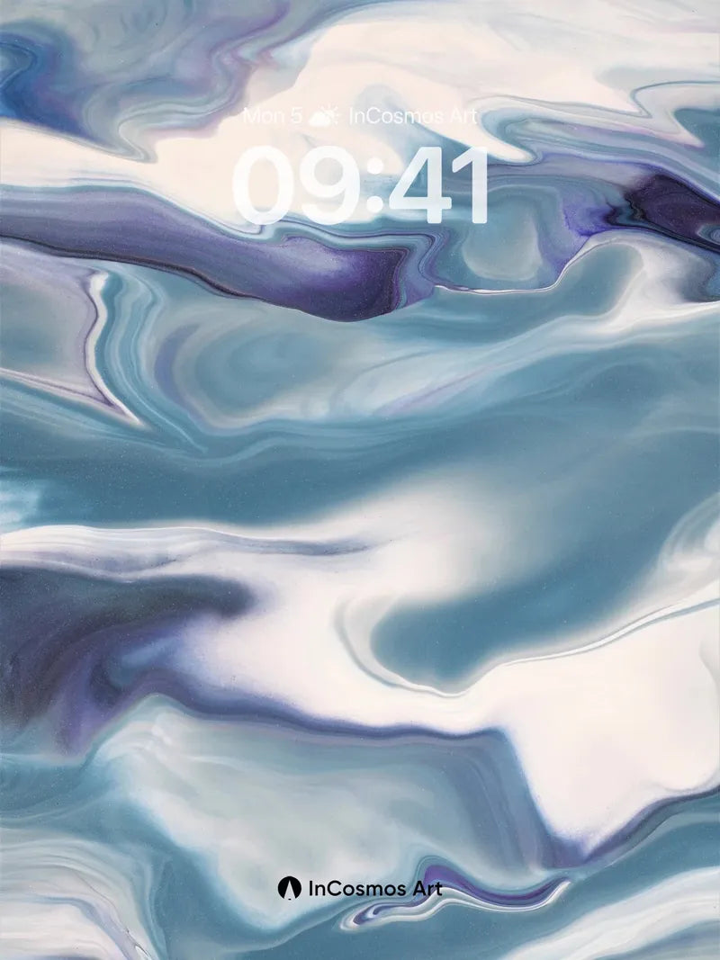 Serenity Drift Wallpaper with Liquid Marble Veins