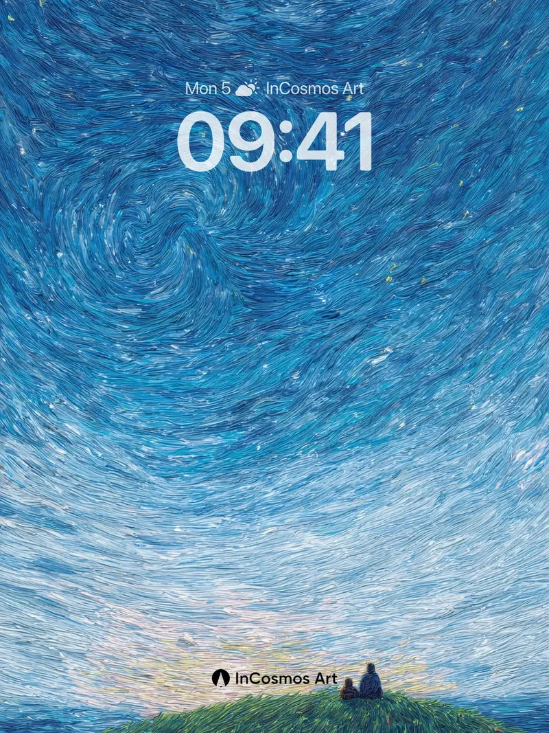 Whirlwind Sky Wallpaper with Starlit Embrace wallpaper for iPhone, iPad & Mac
