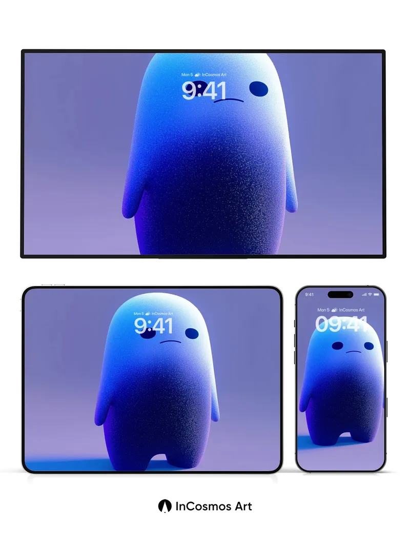 Serene Gradient Wallpaper with Soft Blue Hues