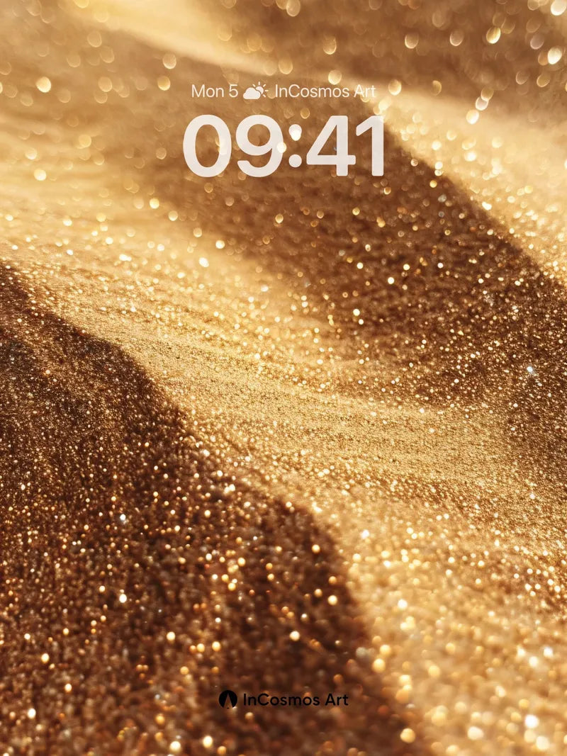 Golden Dune Wallpaper with Shimmering Light Trails