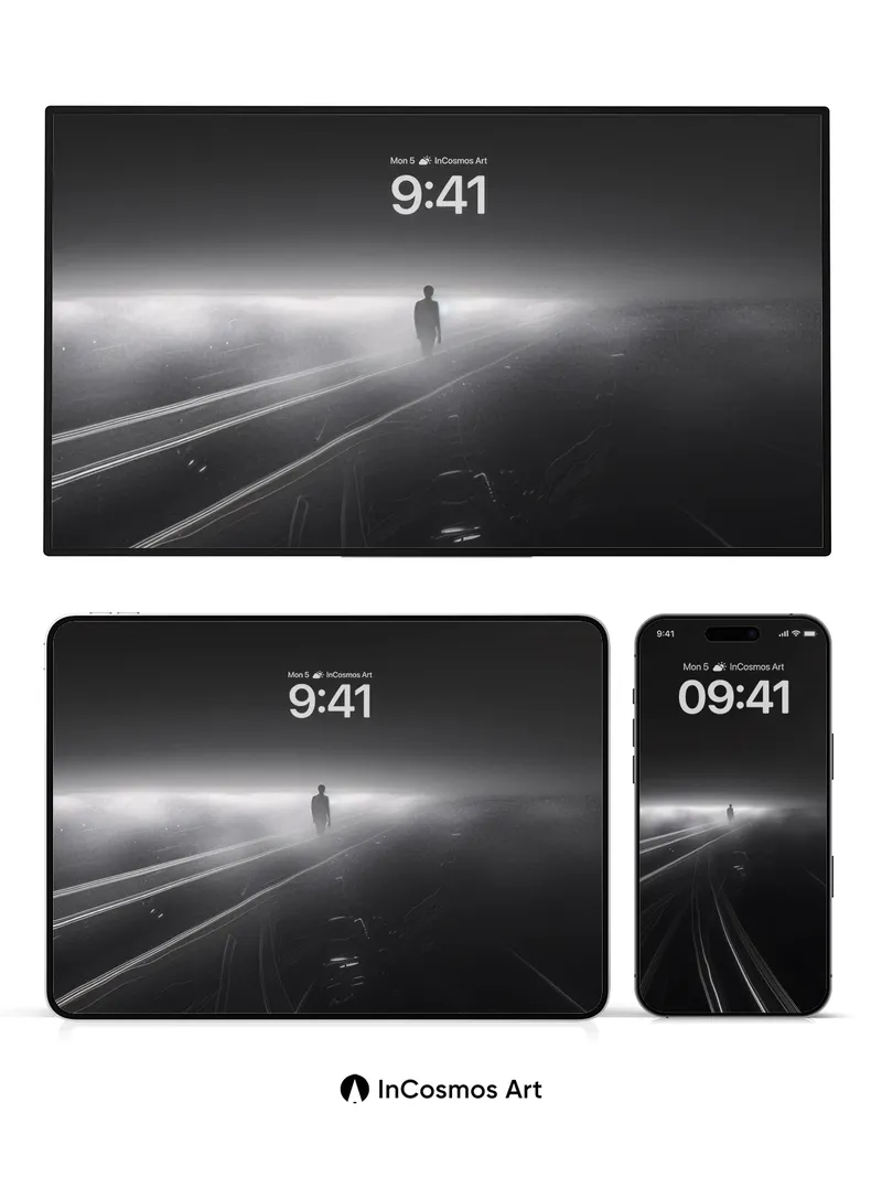 Solitary Fog Wallpaper with Ghostly Trails