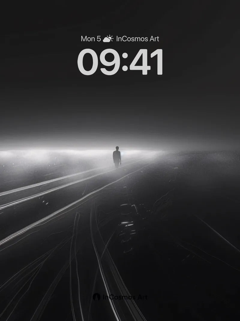 Solitary Fog Wallpaper with Ghostly Trails