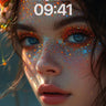Luminous Petal Wallpaper with Cosmic Dust wallpaper for iPhone, iPad & Mac