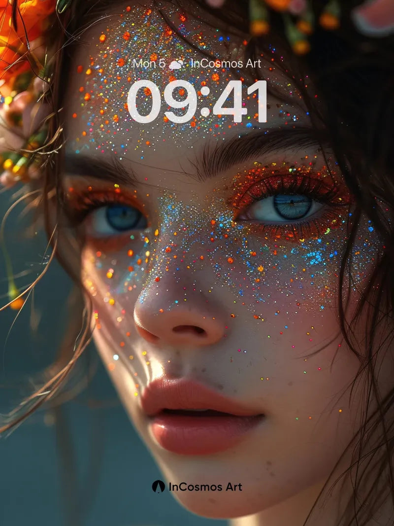 Luminous Petal Wallpaper with Cosmic Dust wallpaper for iPhone, iPad & Mac