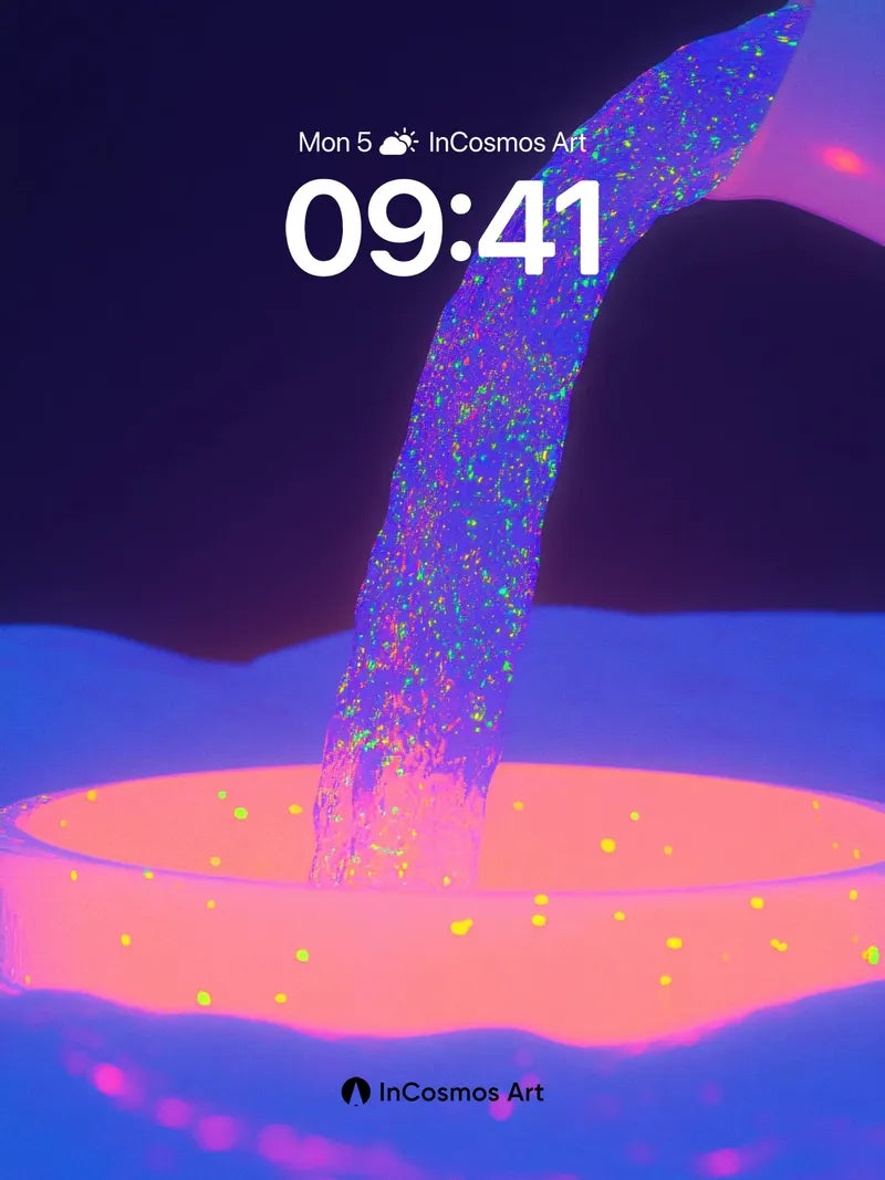 Neon Pulse Wallpaper with Cosmic Pour