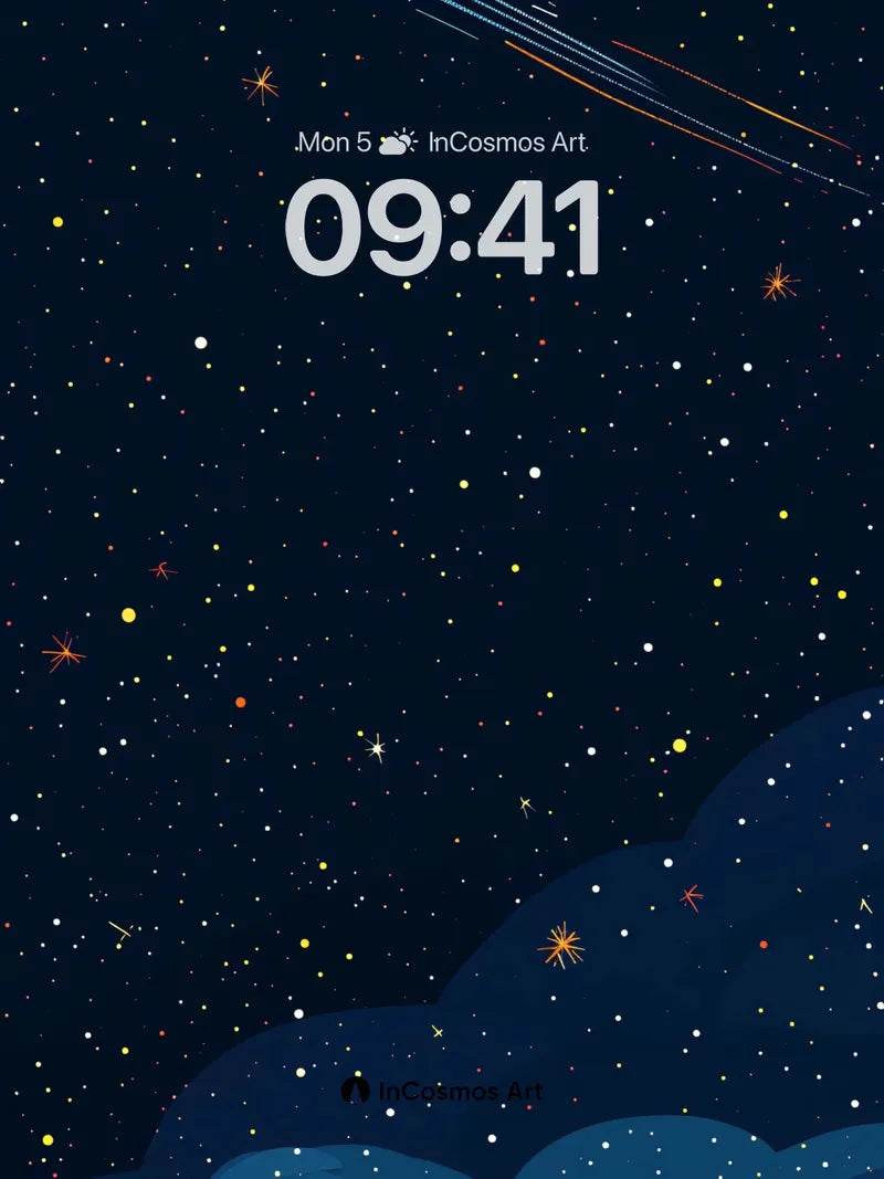 Starry Nightfall Wallpaper with Shooting Star Trail wallpaper for iPhone, iPad & Mac