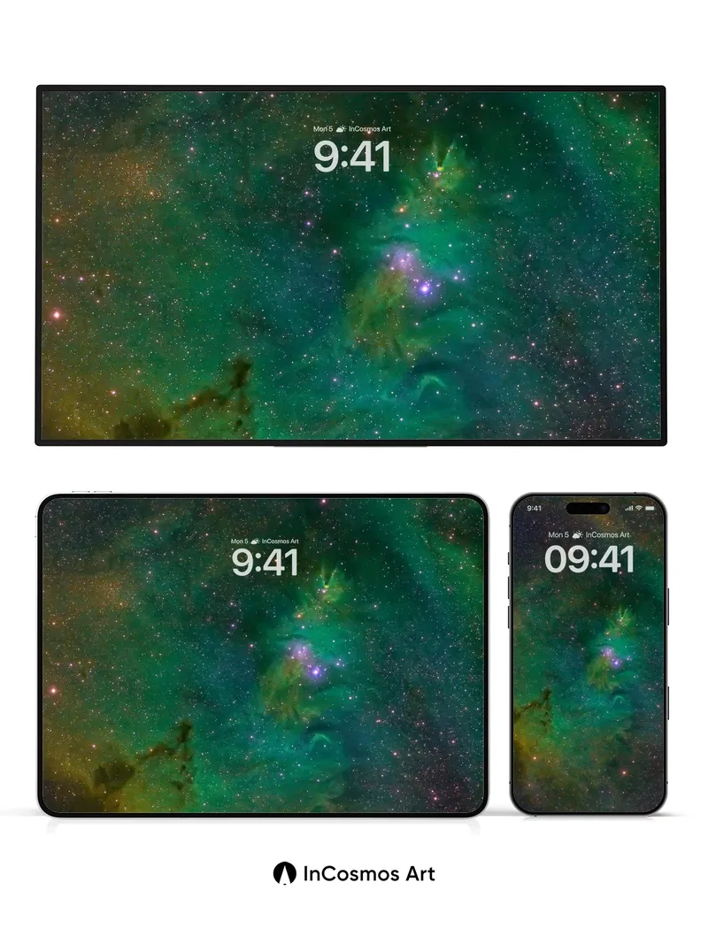 Cosmic Embrace Wallpaper with Nebula Veils
