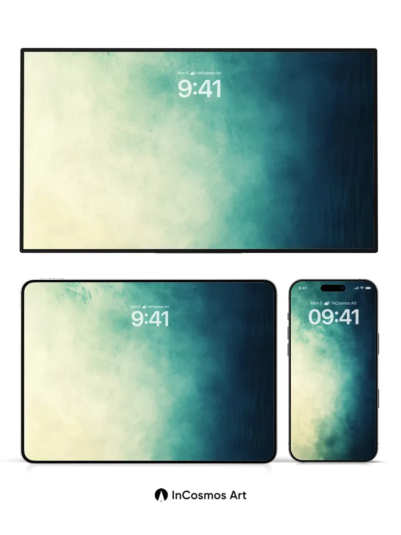 Ethereal Haze Wallpaper with Teal Veil