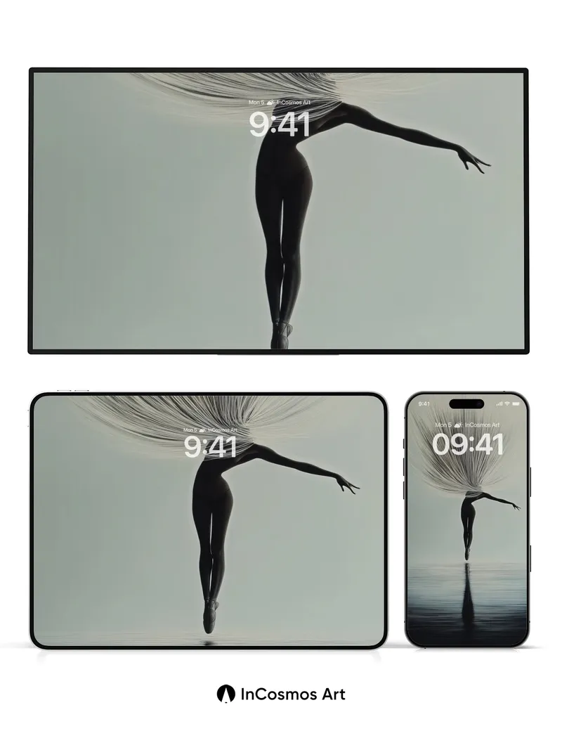 Silhouette Mirage Wallpaper with Hair-Stream Dynamics