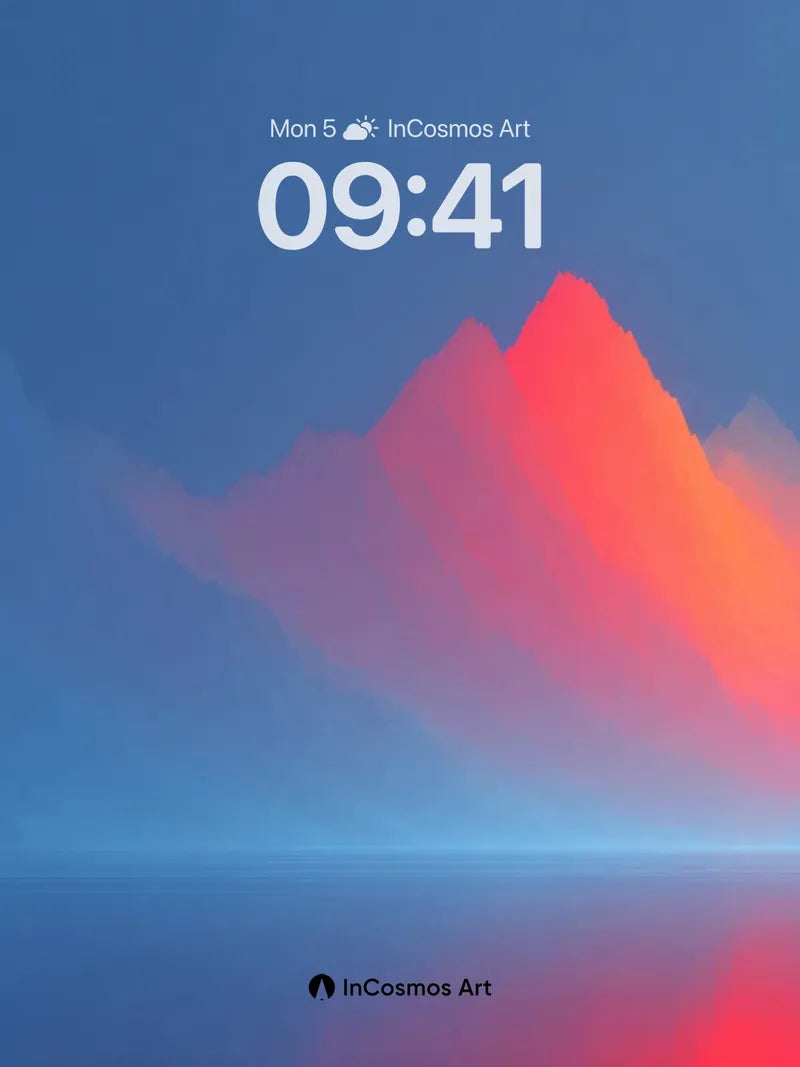 Crimson Mirage Wallpaper with Floating Peaks