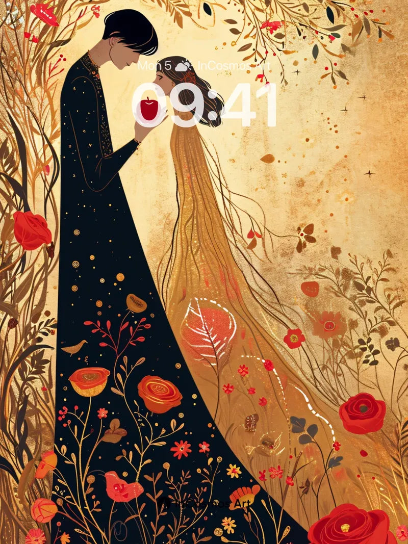 Golden Reverie Wallpaper with Secret Garden Veil wallpaper for iPhone, iPad & Mac