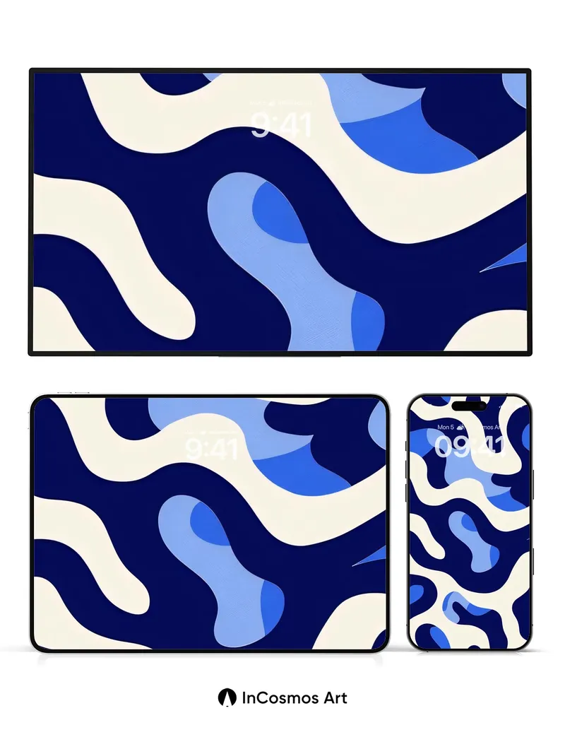 Liquid Night Wallpaper with Floating Currents