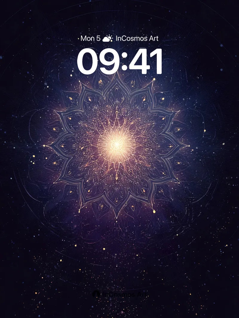 Cosmic Mandala Wallpaper with Celestial Light
