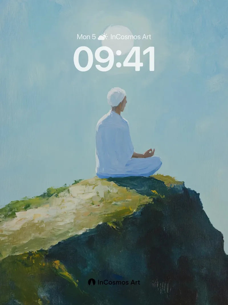 Serenity Peak Wallpaper with Celestial Glow