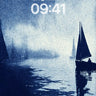 Nocturnal Sail Wallpaper with Cyanotype Hues wallpaper for iPhone, iPad & Mac
