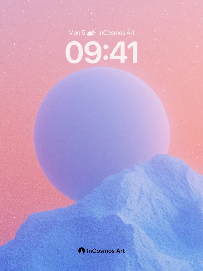 Serene Horizon Wallpaper with Floating Orb