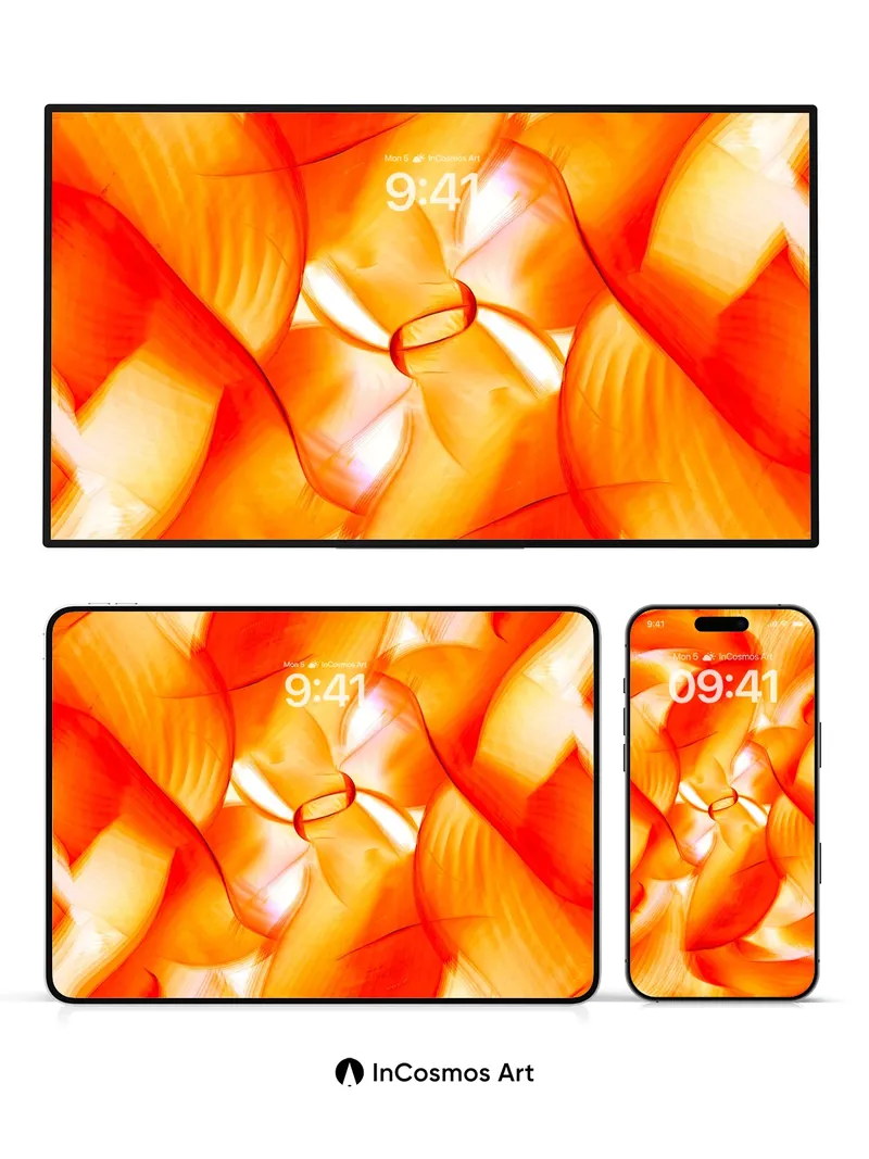 Fiery Bloom Wallpaper with Liquid Light