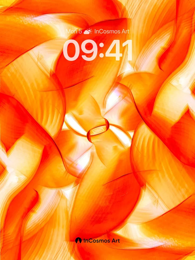 Fiery Bloom Wallpaper with Liquid Light