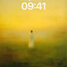 Golden Hush Wallpaper with Distant Figure wallpaper for iPhone, iPad & Mac