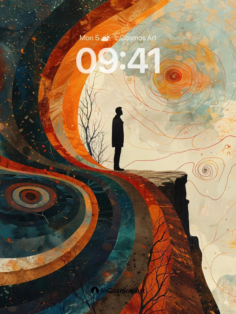 Surreal Horizon Wallpaper with Cosmic Swirls wallpaper for iPhone, iPad & Mac