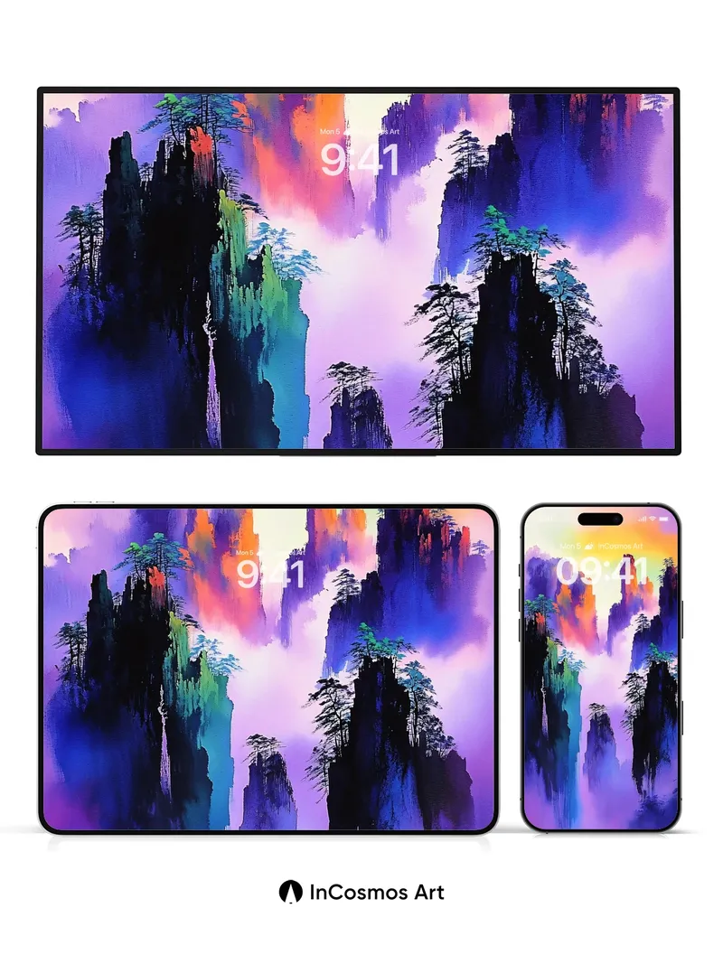 Ethereal Peaks Wallpaper with Mist-Bound Valleys