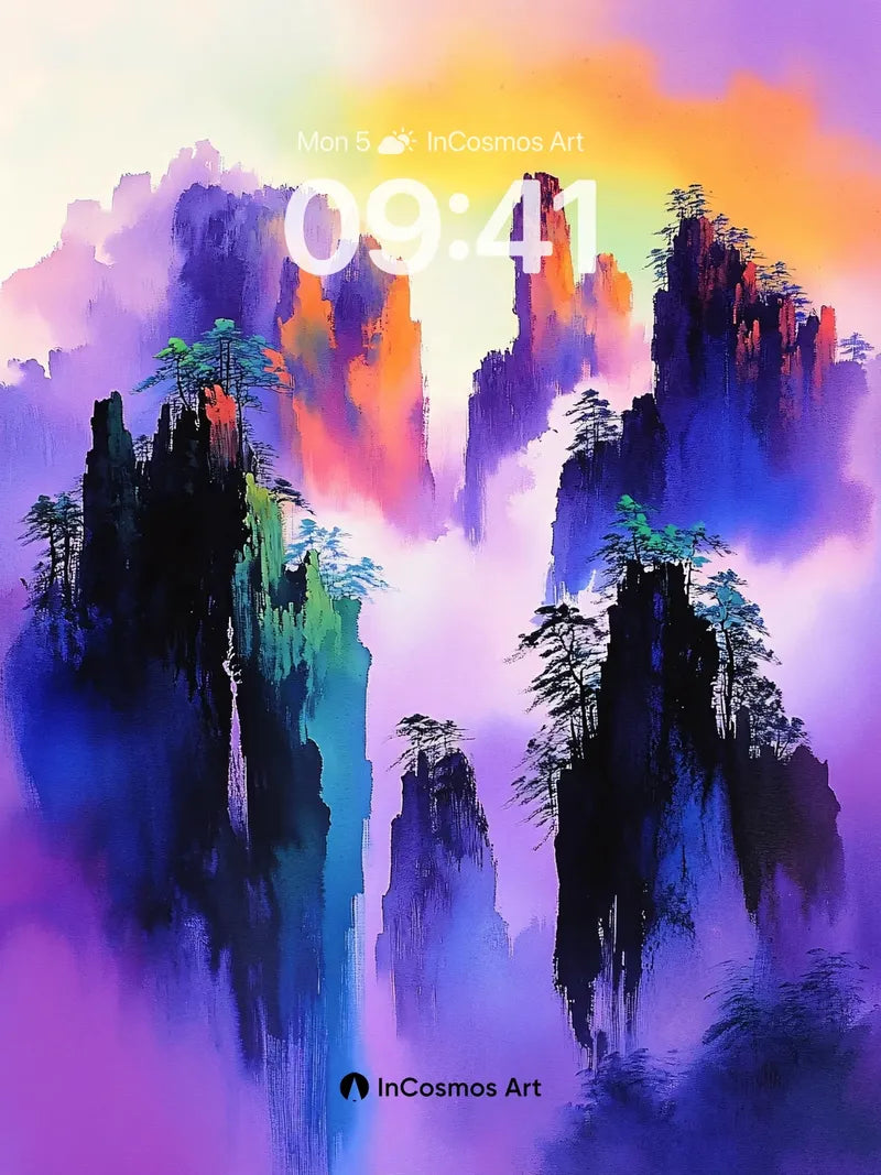 Ethereal Peaks Wallpaper with Mist-Bound Valleys