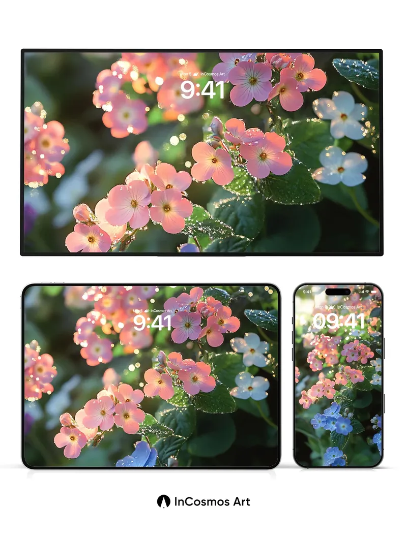 Dew-Kissed Petal Wallpaper with Morning Light