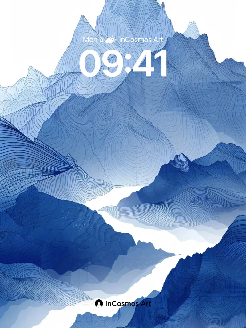 Sapphire Summit Wallpaper with Whispering Lines