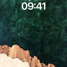Emerald Abyss Wallpaper with Wood Vein Edge wallpaper for iPhone, iPad & Mac