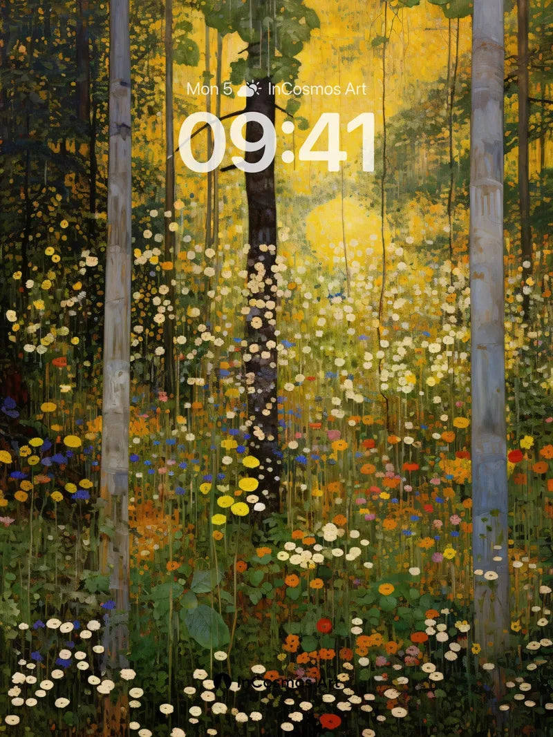 Golden Hush Wallpaper with Whispering Blooms