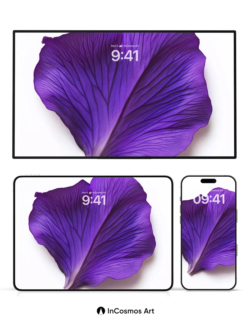 Velvet Petal Wallpaper with Veined Light