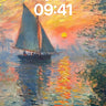 Sunset Sail Wallpaper with Monet’s Brushstrokes wallpaper for iPhone, iPad & Mac