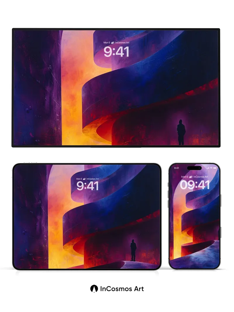 Eternal Spiral Wallpaper with Fiery Core