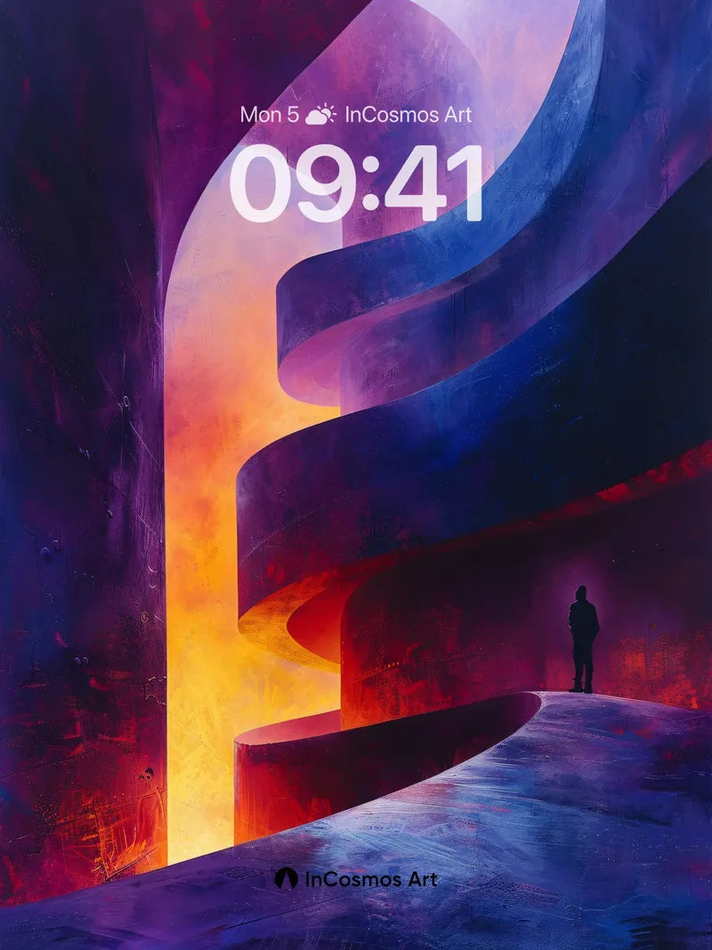 Eternal Spiral Wallpaper with Fiery Core