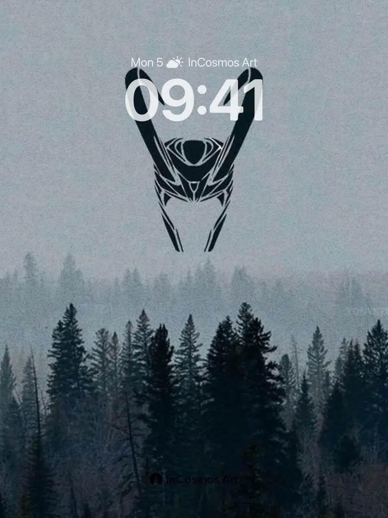 Mystic Forest Wallpaper with Floating Mask