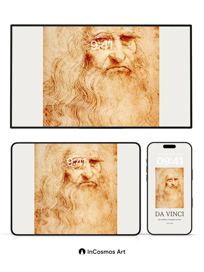 Timeless Gaze Wallpaper with Renaissance Lines