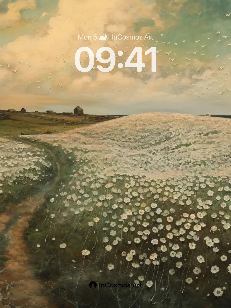 Whispering Daisies Wallpaper with Sailboat Horizon
