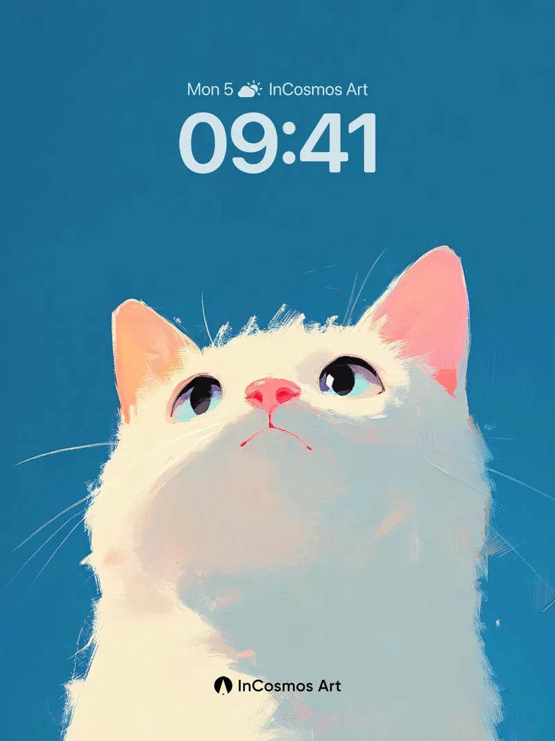 Serene Gaze Wallpaper with Soft Fur Texture