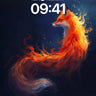 Flame-Weaved Fox Wallpaper with Ethereal Reflection wallpaper for iPhone, iPad & Mac