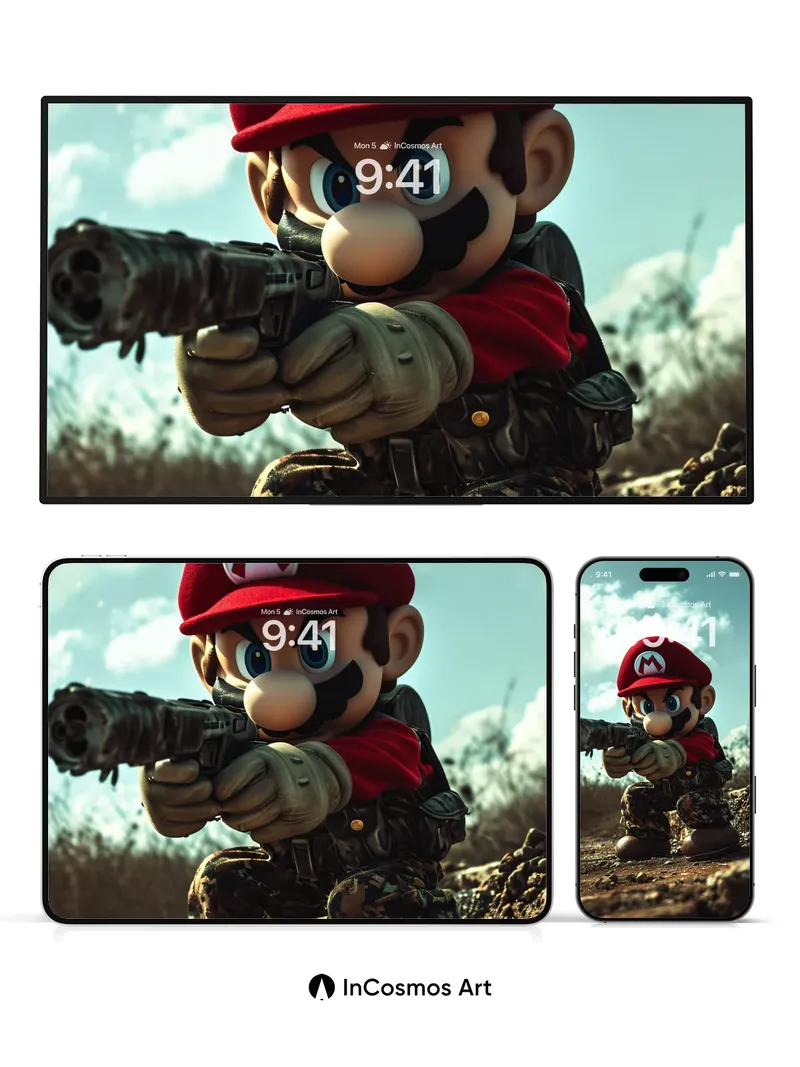 Tactical Hero Wallpaper with Camo Edge