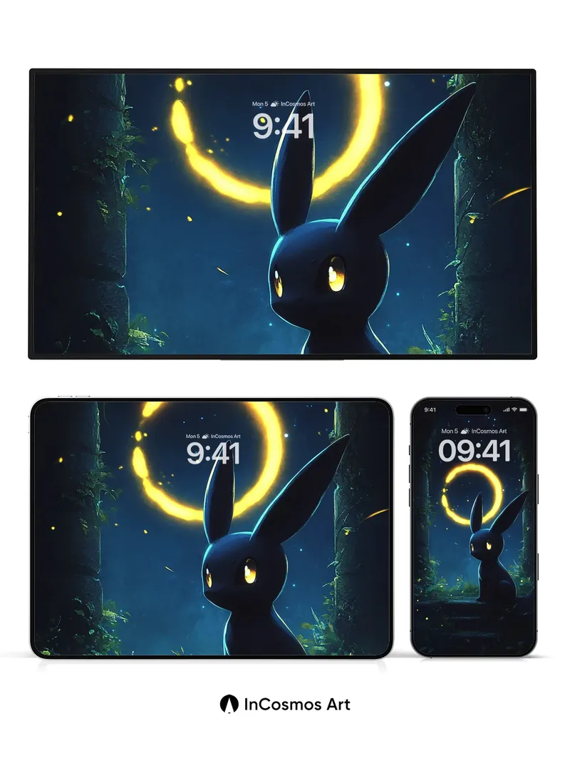 Nocturnal Glow Wallpaper with Celestial Ring