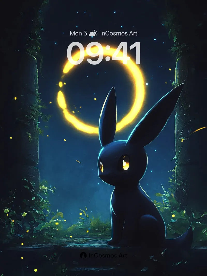 Nocturnal Glow Wallpaper with Celestial Ring