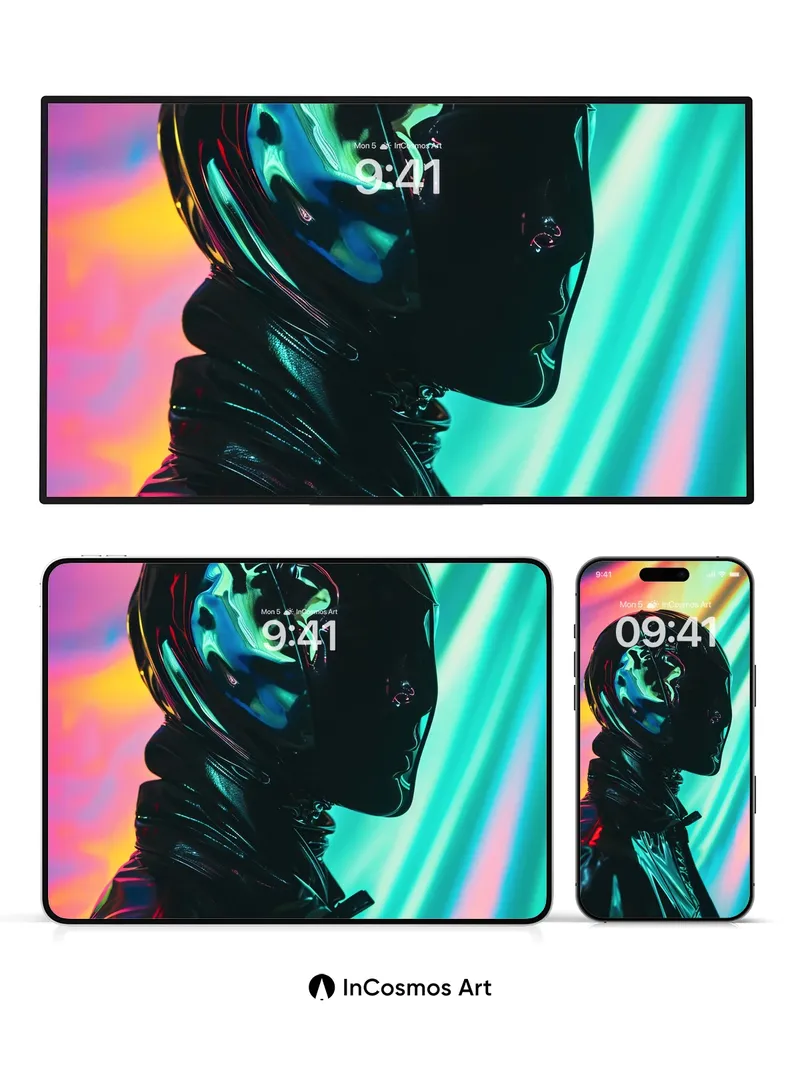 Neon Shadow Wallpaper with Liquid Light