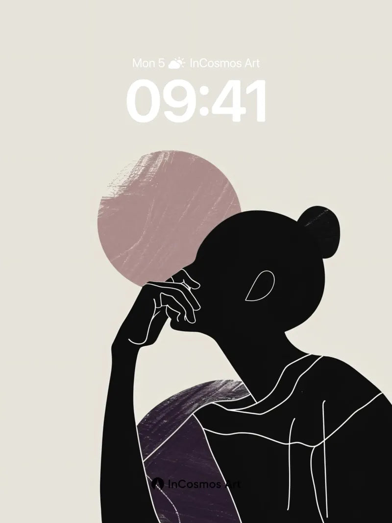 Silhouetted Reverie Wallpaper with Dusty Rose Halo