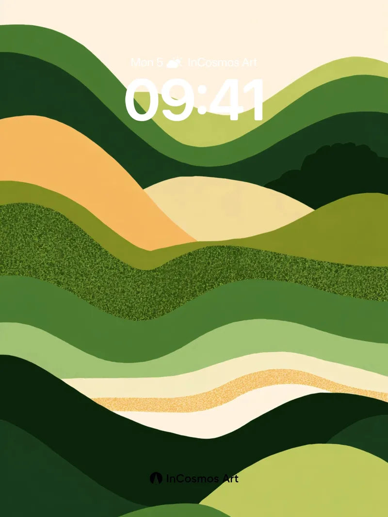 Serenity Ridge Wallpaper with Textured Waves